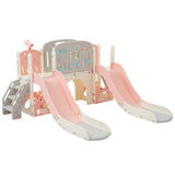 ZUN Kids Slide Playset Structure 8 in 1, Freestanding Ocean Themed Set with Slide, Arch N710P176322H