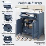 30'' Bathroom Vanity with Ceramic Sink,Solid Wood Frame Bathroom Storage Cabinet with Soft Closing N710P252113C