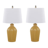 Rockwell 23" Contemporary Ceramic Table Lamp in Glossy Misted Yellow Ceramic, Polished Nickel and B202P224025