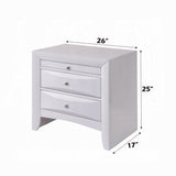 Wooden Nightstand with 2 Drawers and 1 Tray, White B016P252983
