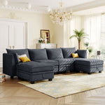 ZUN Modern Large U-Shape Modular Sectional Sofa, Convertible Sofa Bed with Reversible Chaise for Living 08551268