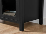 A high arched storage cabinet with a lamp, a modern retro-style wooden storage cabinet with 29334122
