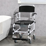 Bathroom WheelchairCommode Wheelchair, Rolling Shower Wheelchair with 4 Castor Wheels 80349826