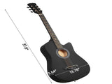 Matte Black 38-inch Acoustic Guitar with Picks, Strings, Capo, Case, Tuner, and Strap 64231991