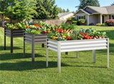 44" Elevated Raised Garden Bed with Drainage Holes, 32" Ergonomic Height Metal Planter - Gray 62003815