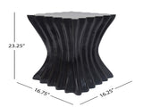 Outdoor Side Table,Wave Design End Table,Decorative Accent Table,Lightweight Concrete Patio Garden N770P200248B