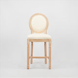 Hengming French Country Wooden Barstools With Upholstered Seating , Beige and Natural,set of 2 W212P185979