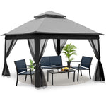 ZUN Outdoor 11x 11Ft Pop Up Gazebo Canopy With Removable Zipper Netting,2-Tier Soft Top Event 28407107