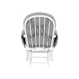 Mason Glider and Ottoman White Wood and Oyster Fabric B022P174719