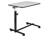 Multifunctional Adjustable Bedside Table MDF/Iron/4 Wheels With Brake, Silver Grey 43020474