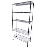 5-Layer Plastic Coated Iron Shelf with 1.5" Nylon Wheels 165*90*35 Black 40565502