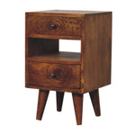 ZUN Artisan Furniture Solid Wood Mini Classic Multi Chestnut nightstand B182P280792