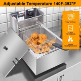 ZUN EH81 2500W MAX 110V 6.3QT/6L Stainless Steel Single Cylinder Electric Fryer US 44109609