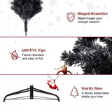 ZUN 6ft 1150 Branches PVC Christmas Tree Black 75974042