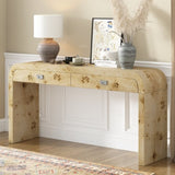 U_STYLE Modern Entryway Table with Burl Wood Veneer,Suitable for Entryway, Hallway, Living Room, N711P216235A