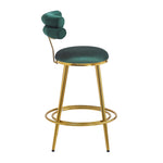 ZUN 27.65'' Modern Counter Stools Set of 2,Dark green velvet Counter Stools with iron Frame,Soft back N780P194940E