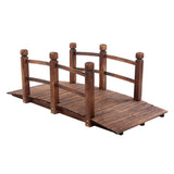 ZUN Arch Bridge Small Wooden Bridge Courtyard Outdoor Anticorrosive Wood Landscape Bridge Carbonization 45184296