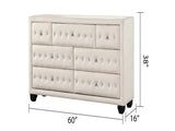 Sophia Modern Style Crystal Tufted Upholstery 7-Drawer Dresser finished with Velvet Fabric made with B009136649