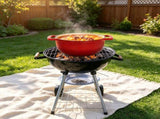 Cast iron 5QT cooking pot - Gradient red - Includes two silicone gloves - Enamel pot 72490556