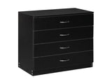 Modern Simple 4-Drawer Dresser Black 67789972
