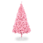 ZUN 7ft 1400 Branch PVC Branch Iron Bracket Christmas Tree Pink 80138925