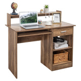 ZUN General Style Modern P2 15MM Chipboard Computer Desk Brown 57393287