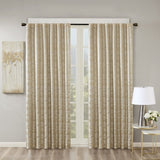 Jacquard Lined Total Blackout Rod Pocket/Back Tab Curtain Panel B03599768