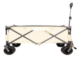 Folding Wagon, Heavy Duty Utility Beach Wagon Cart for Sand with Big Wheels, Adjustable Handle&Drink W321P164906