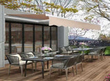 12*10FT sand color retractable awning aluminum alloy bracket polyester cloth retractable 79398777