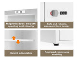34.6"H Metal Locker Storage Cabinet with Lock, Small Lockable Employees Locker with Adjustable Shelf 09435312