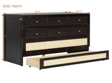 Full Size Murphy Bed with Large Drawers,Espresso N708P336203P