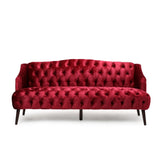 Comfy 3-seat Sofa with Wooden Legs, PU, for Living Room and Study N760P178601R