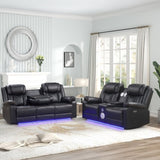 Challenger Modern Contemporary LED Power Recliner Sofa including cup holders made with wood and B009P294747