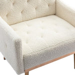 ZUN COOLMORE Modern Accent Chair with Arms, Tufted Decorative Fabric Armchair with Gold Metal Legs, W39537932