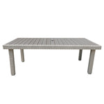 ZUN Balcones Outdoor Furniture, Wicker Rectangular Dining Table, Gray B010P164318