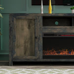 ZUN 83 inch Electric Fireplace TV Stand for TVs up to 95 inches, Minimal Assembly, Barnwood Finish B108P160233