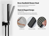 Male NPT Faucet with Hand Shower, Matte Black Waterfall Bathtub Shower Faucet Set, Wall Mount T3177P272087