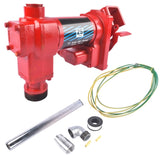 Red High Flow Fuel Transfer Pump 12V 25GPM with Auto Nozzle Heavy Duty Cast Iron 86990496