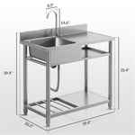 ZUN Stainless Steel Sink-AS （Prohibited by WalMart） 26374312