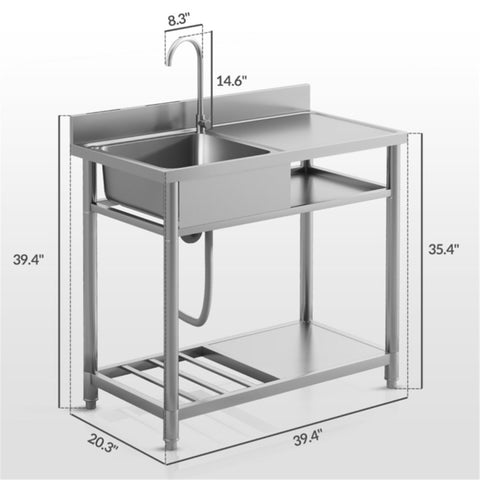ZUN Stainless Steel Sink-AS （Prohibited by WalMart） 26374312