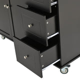 Rolling Mobile Kitchen Island with Solid Wood Top Locking Wheels,52.7 Inch Width,Storage Cabinet 84278020