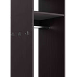Cluster 63" Tall Wardrove with Mirror, Three Shelves, Casters and Hanging Rod, Armoire, Bedroom B070P210735