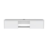 ZUN Glen Floating TV Stand with Side Doors and Central Media Shelf B200P173205