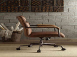 Retro Brown Swivel Office Chair with 5-Star Base B062P215468