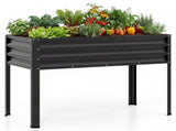 44" Elevated Raised Garden Bed with Drainage Holes, 32" Ergonomic Height Metal Planter - Black 63877749
