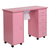 MDF Single Door 4 Drawers With Fan Pink Nail Table 67295863