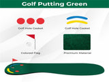 9.8ftx3ft Par 3 Golf Putting Green - Kidney-Shaped, True-Roll Surface, Green PVE Material 93744332