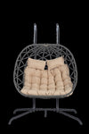 ZUN 2 Person Outdoor Rattan Hanging Chair Patio Wicker Egg Chair W874P146257