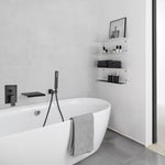 ZUN Modern Style matte black Wall Mount Tub Filler Bathroom Bathtub Faucet Shower Set W121984825