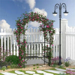 ZUN Steel Garden Arch with 2-Seat Bench 45042326